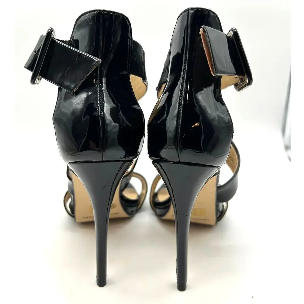 Chinese Laundry Blackjack Black Patent Platform Strappy Stiletto Heels Size 6